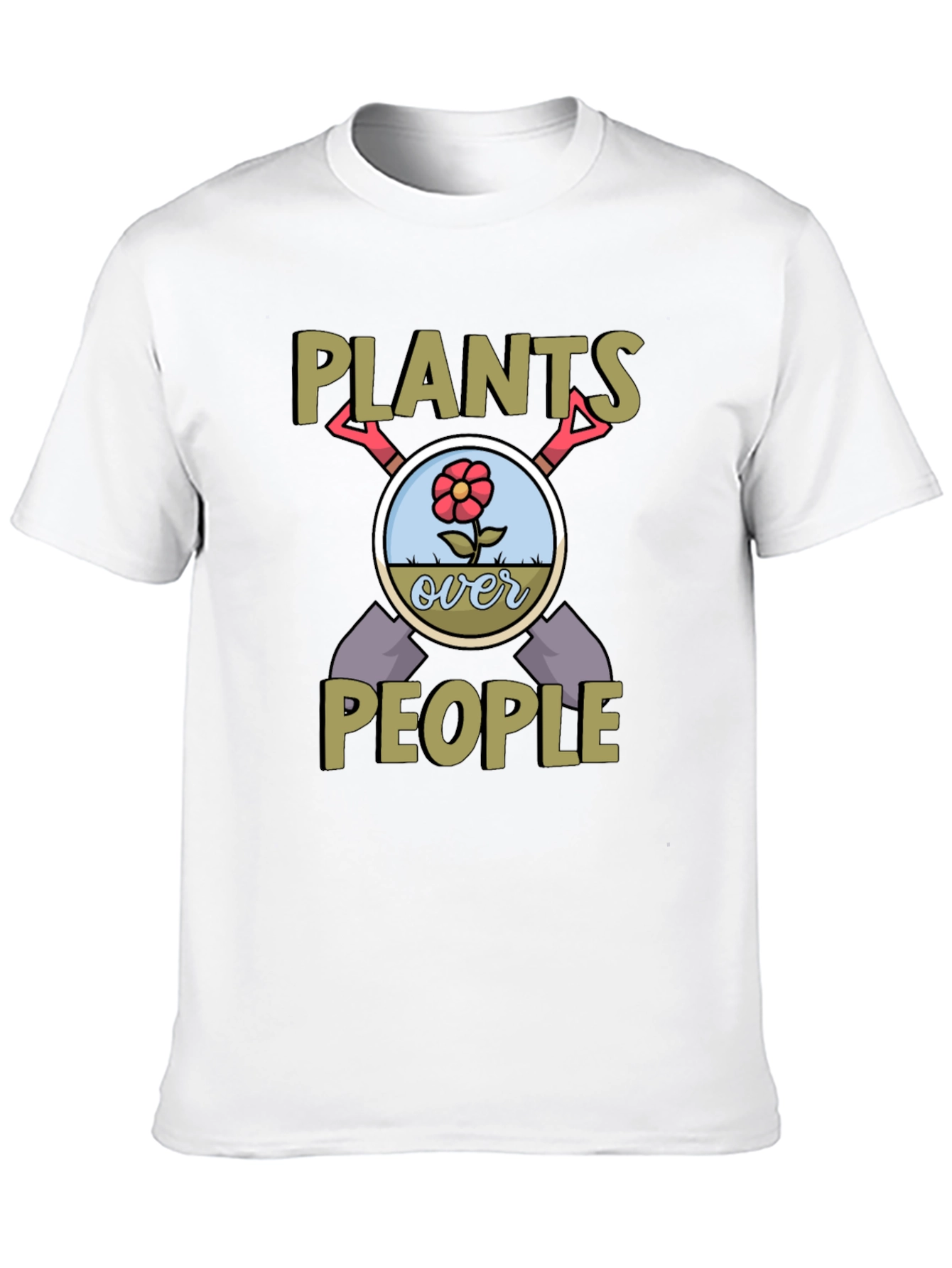 Black Plants Over People Graphic Tee view 10