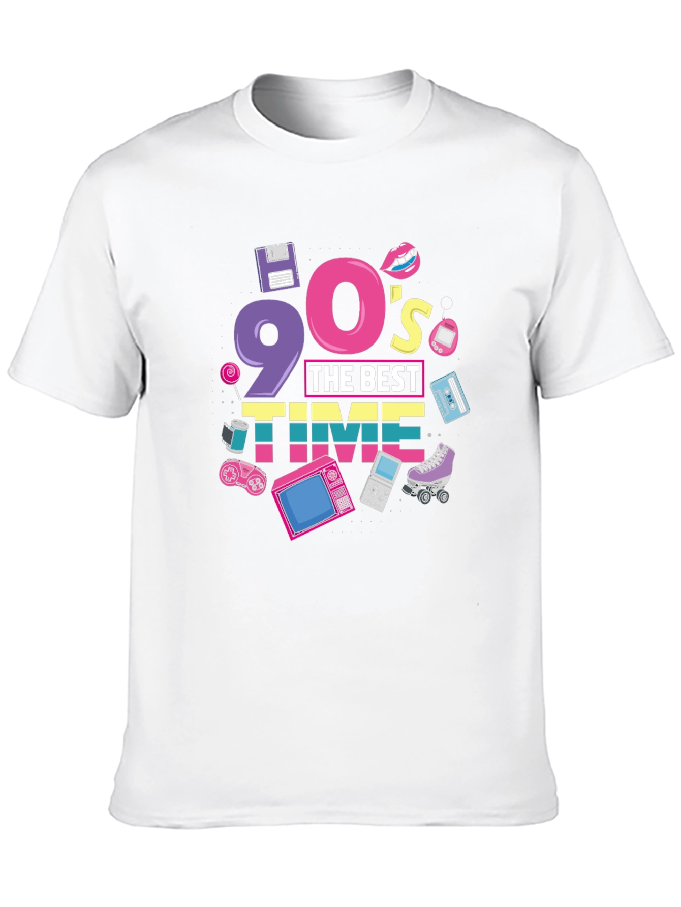 Black 90's The Best Time Black T-Shirt view 10