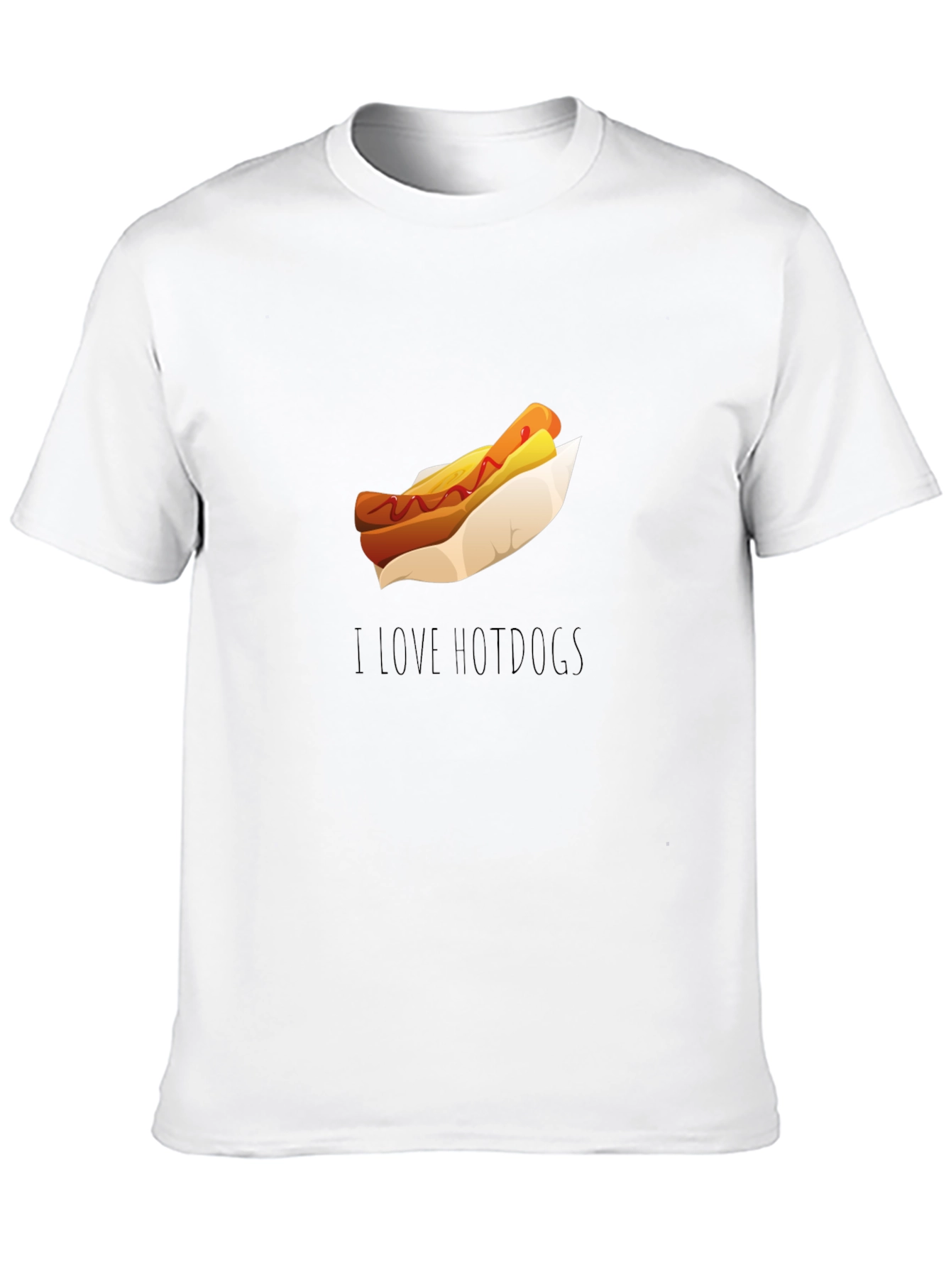 Black I Love Hot Dogs T-Shirt - Casual Black Tee view 10