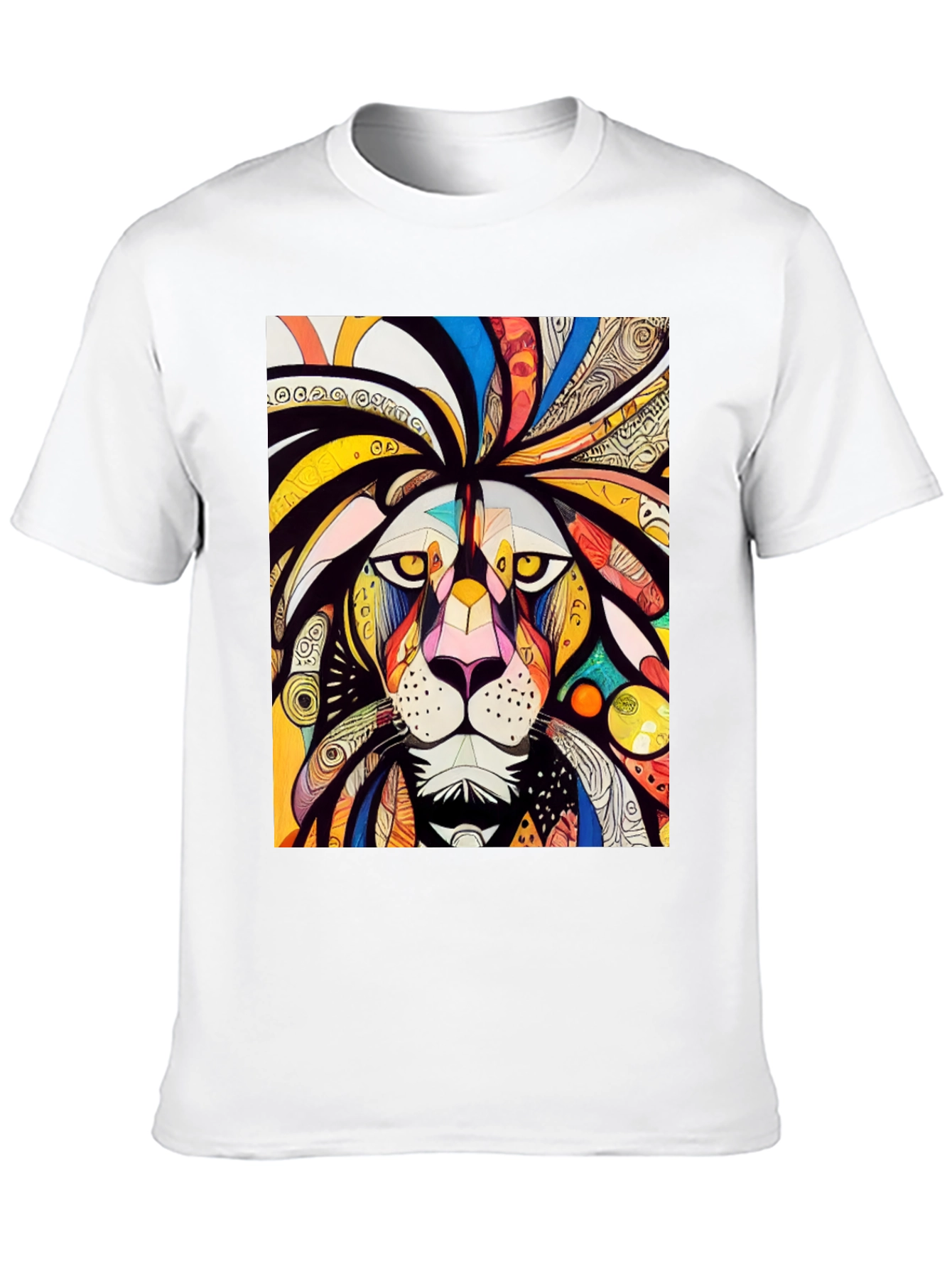 Black Lion Art Graphic Tee - Bold & Colorful view 10