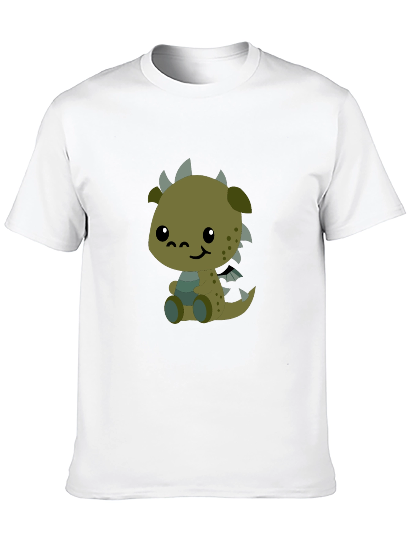 Black Cute Cartoon Dragon Graphic Black T-Shirt view 10