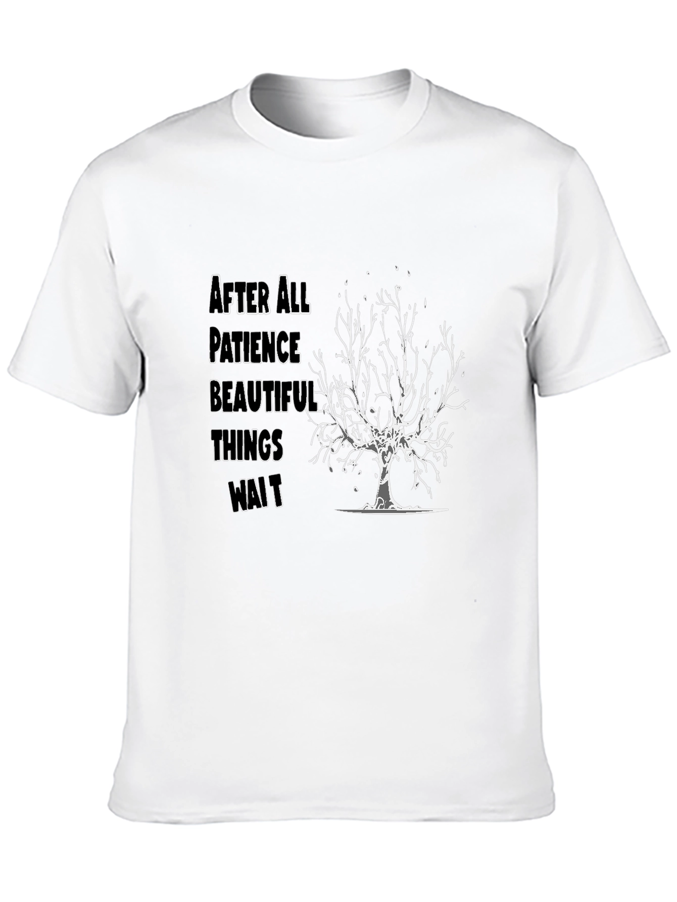 Black Patience Tree Graphic T-Shirt - Black view 10