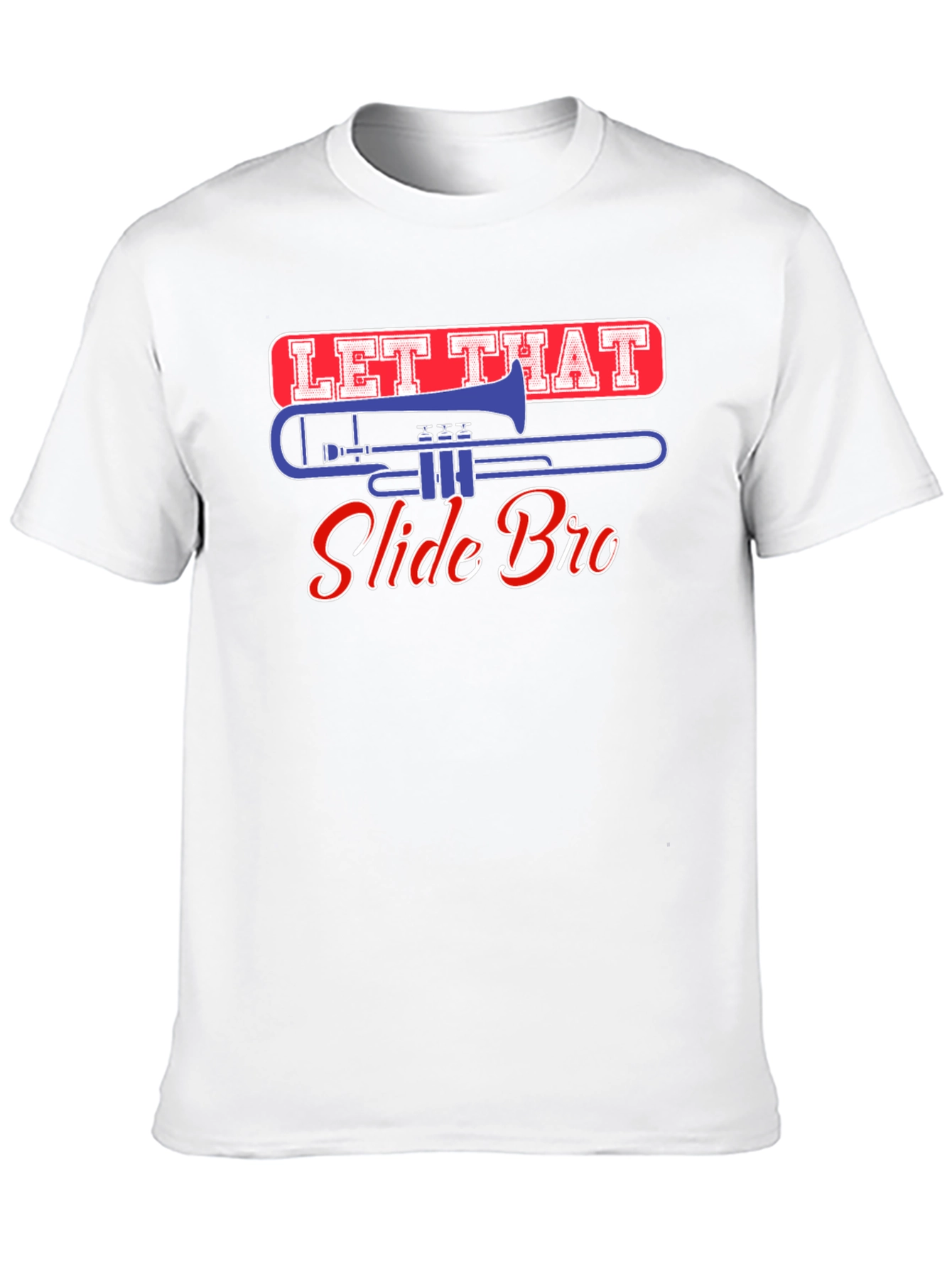 Black Let That Slide Bro Trombone T-Shirt view 10