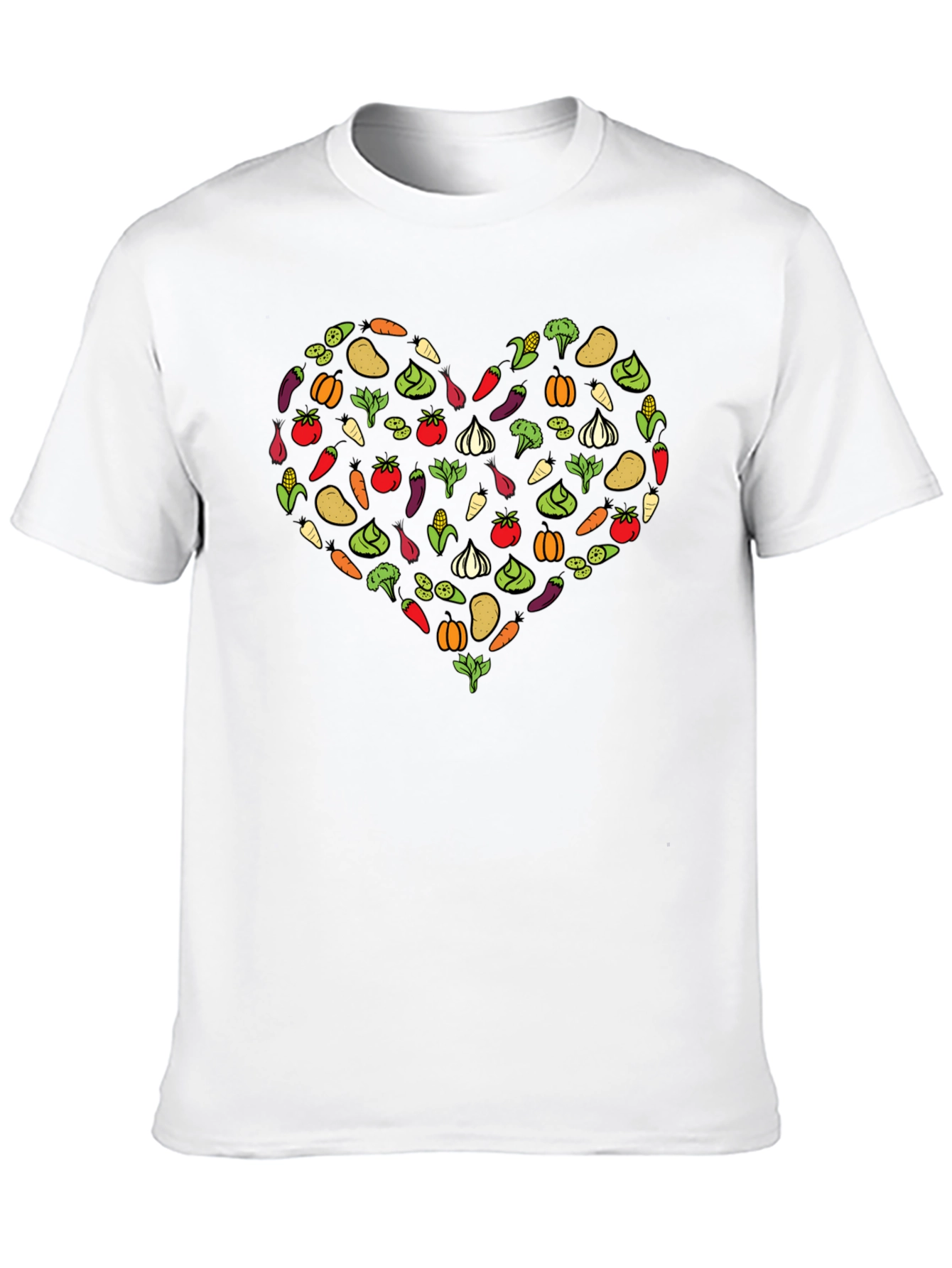 Black Vegetable Heart Graphic T-Shirt view 10