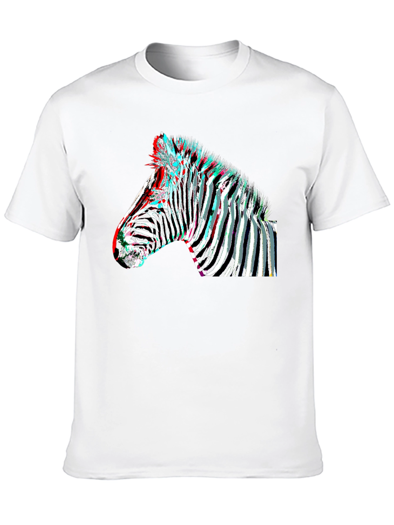Black Zebra Glitch Graphic Tee - Modern Animal Print view 10