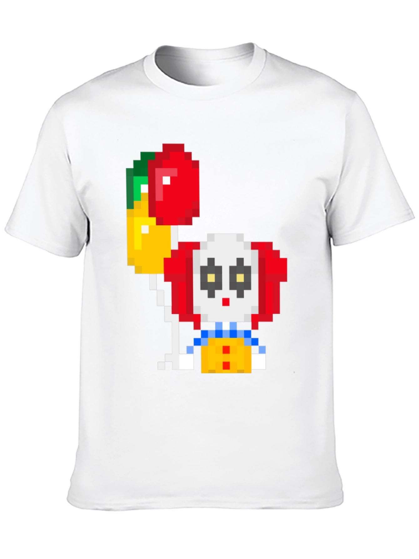 Black Pixel Art Clown T-Shirt: Retro Gaming Style view 10