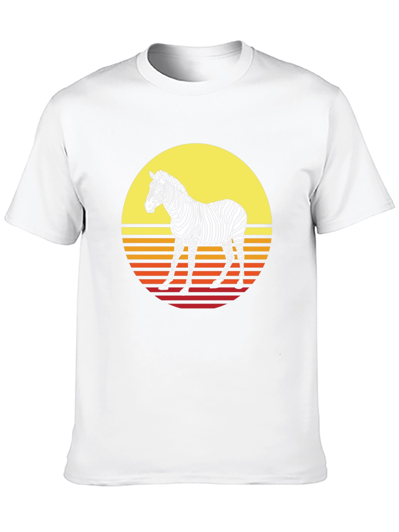 Black Retro Zebra Graphic Tee - Sunset Style view 10