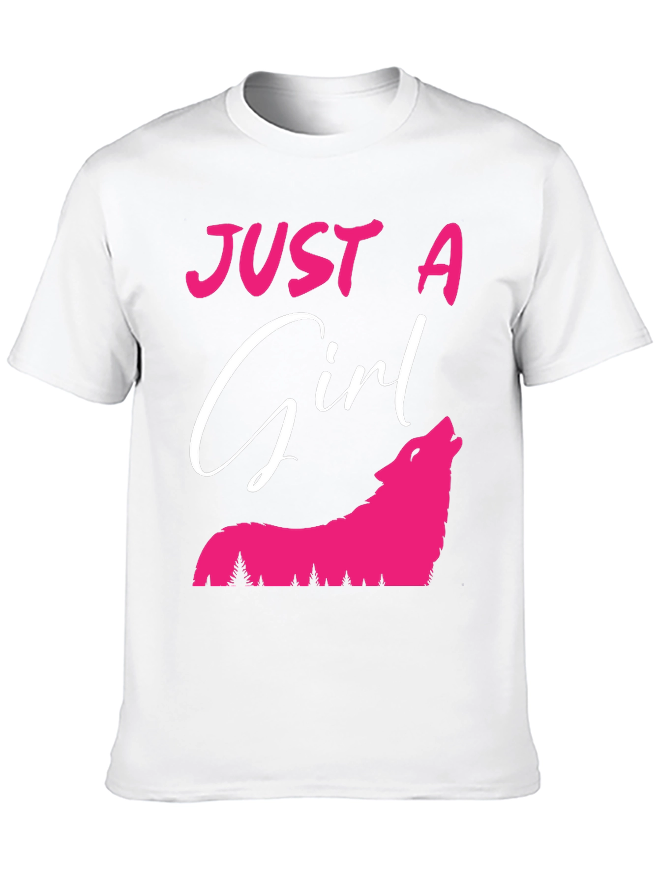 Black Just A Girl Who Loves Wolves T-Shirt view 10