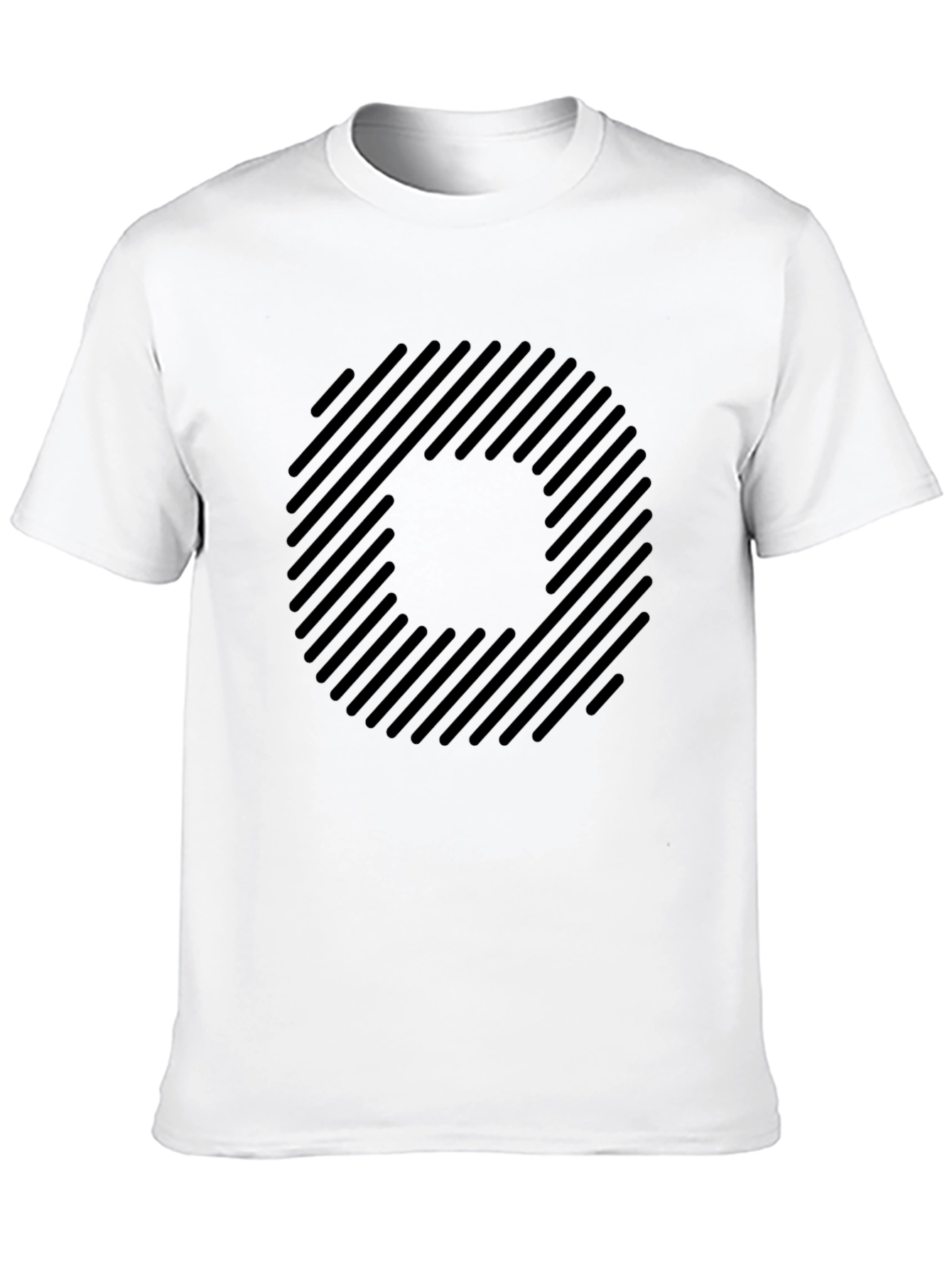 Black Striped Circle Graphic Black T-Shirt view 10