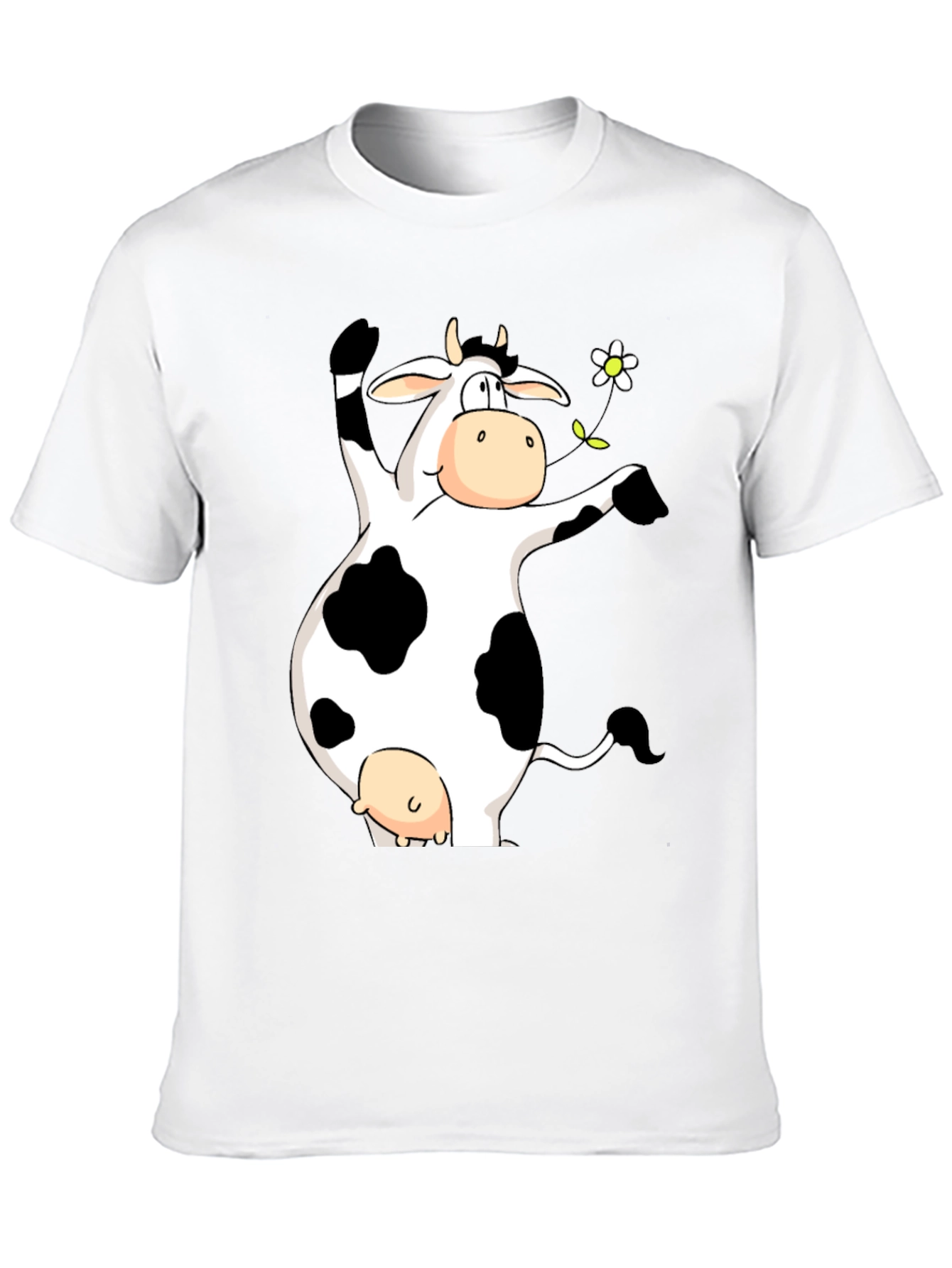 Black Funny Cow Graphic Print Black T-Shirt view 10
