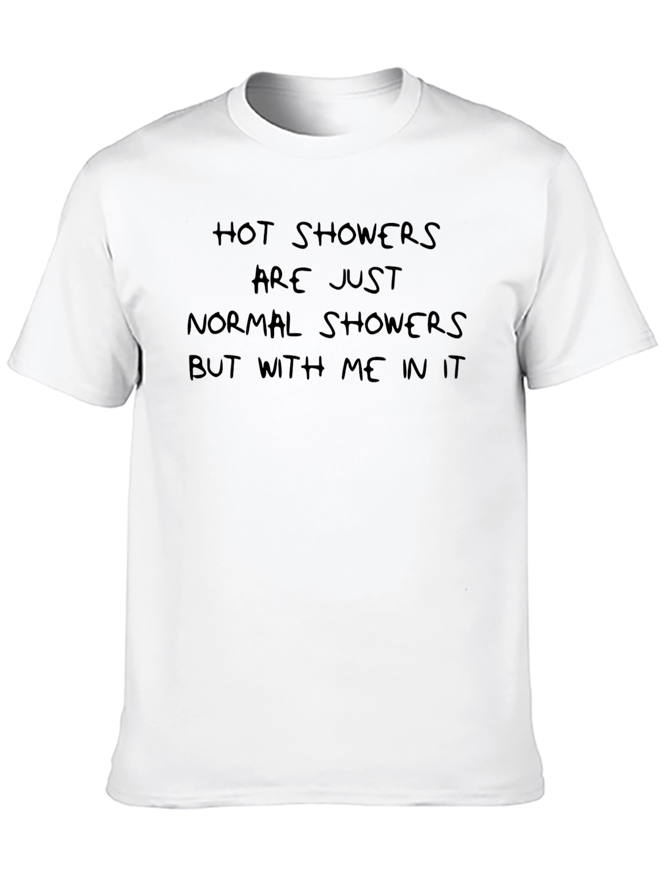 Black Funny 'Hot Showers' Graphic T-Shirt view 10