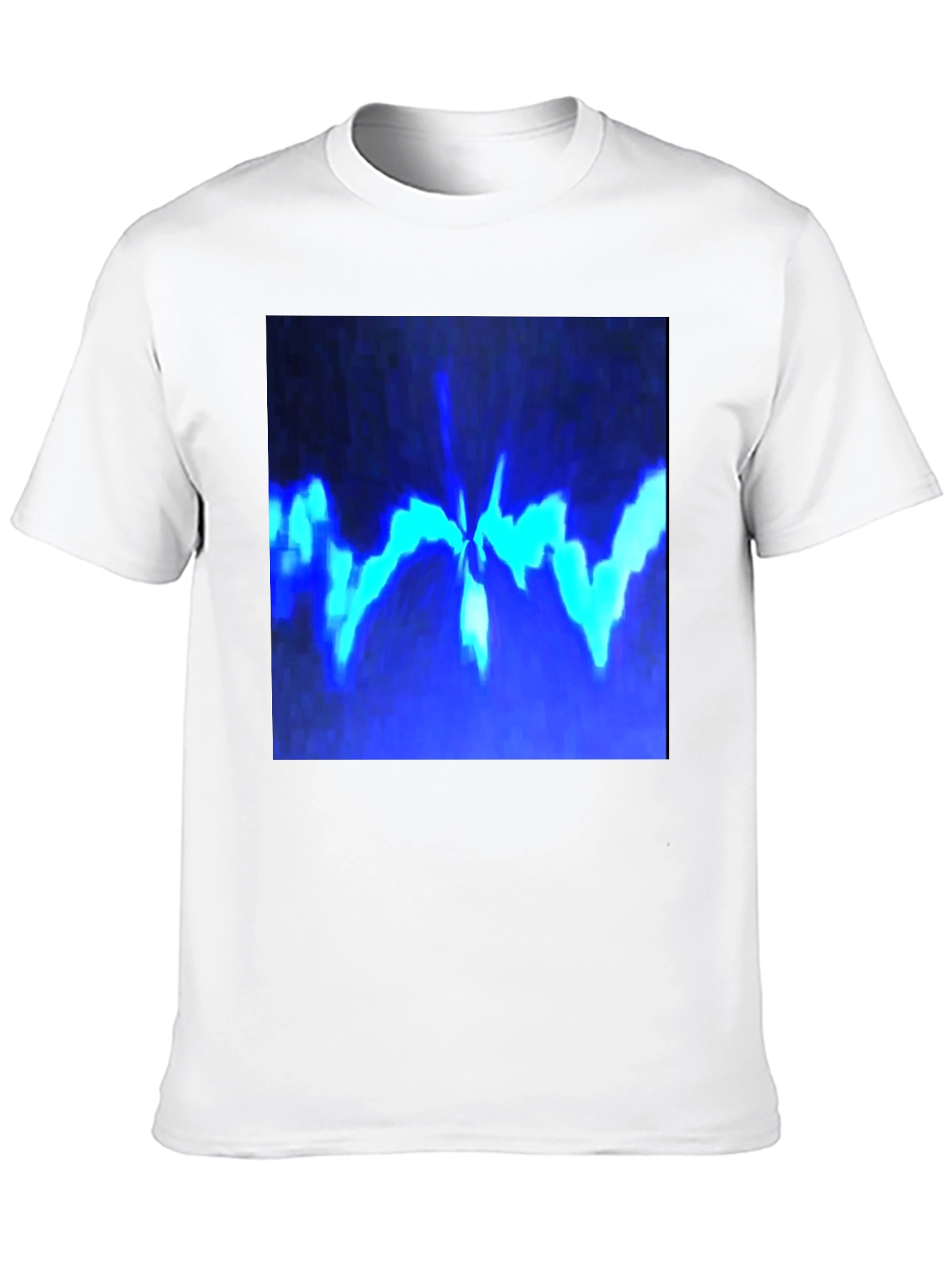 Black Abstract Blue Graphic Print Black T-Shirt view 10