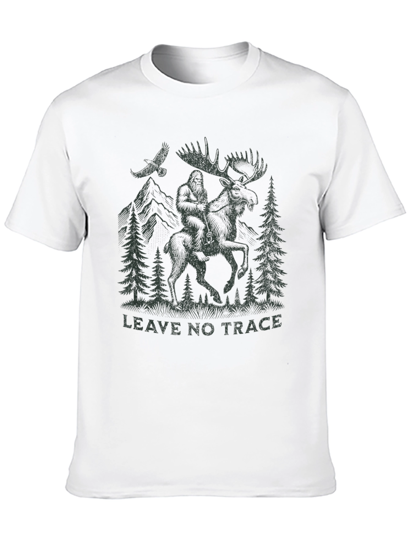 Black Leave No Trace Bigfoot Moose Graphic Tee view 10