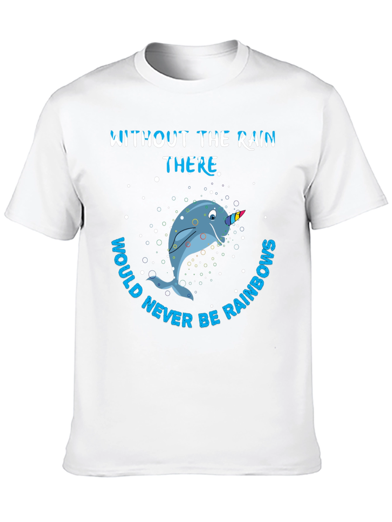 Black Narwhal Rainbows Graphic T-Shirt view 10