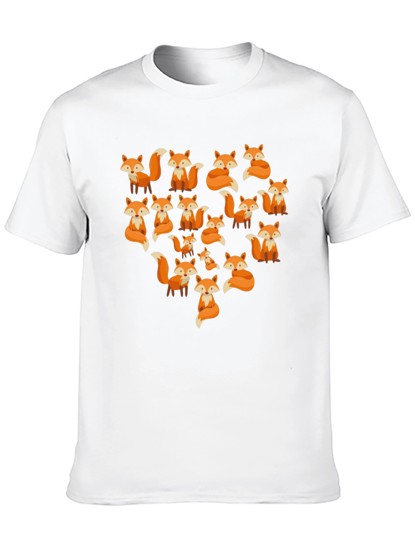 Black Fox Pattern Crew Neck T-Shirt view 10