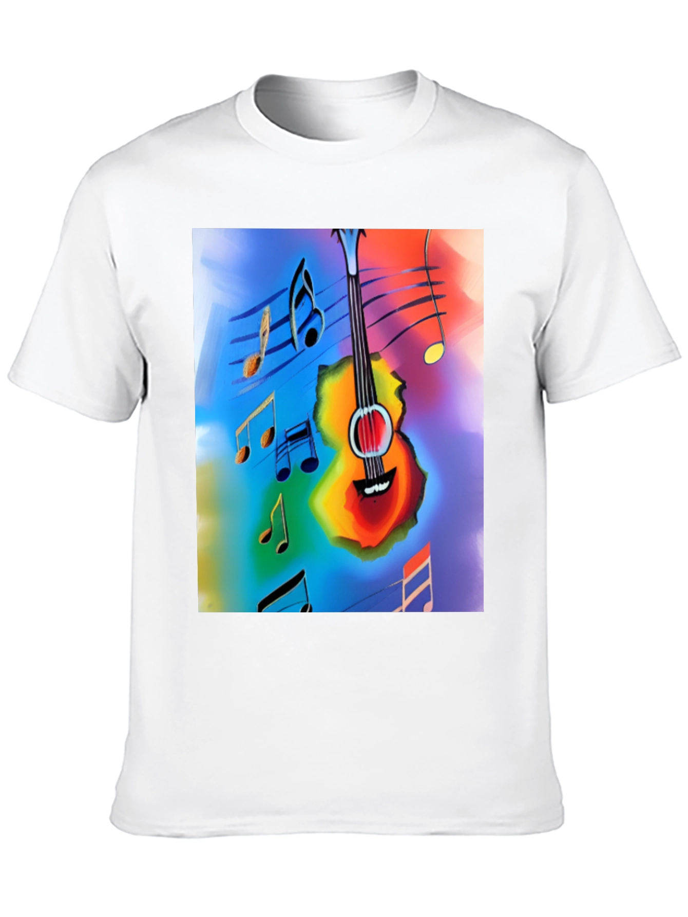 Black Musical Guitar Notes Graphic T-Shirt view 10