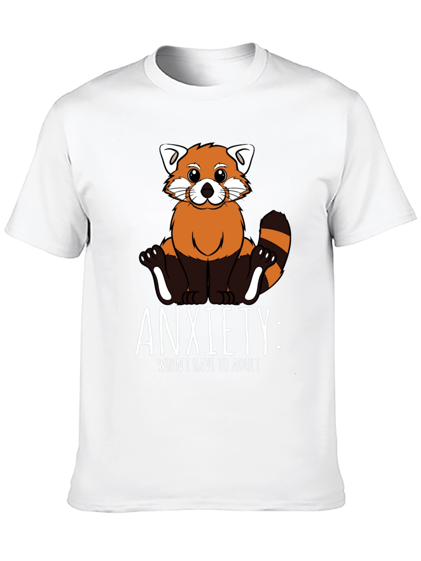 Black Anxiety Red Panda Adulting T-Shirt view 10