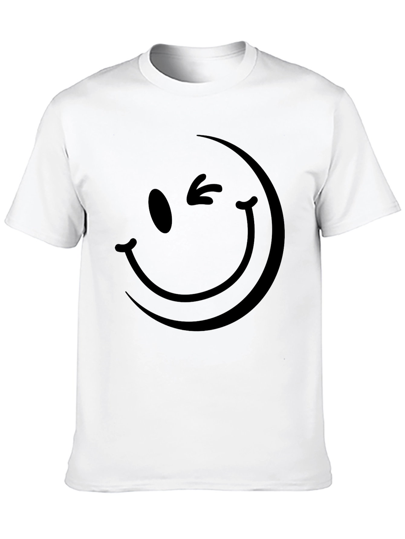 Black Winking Smiley Face Black T-Shirt view 10