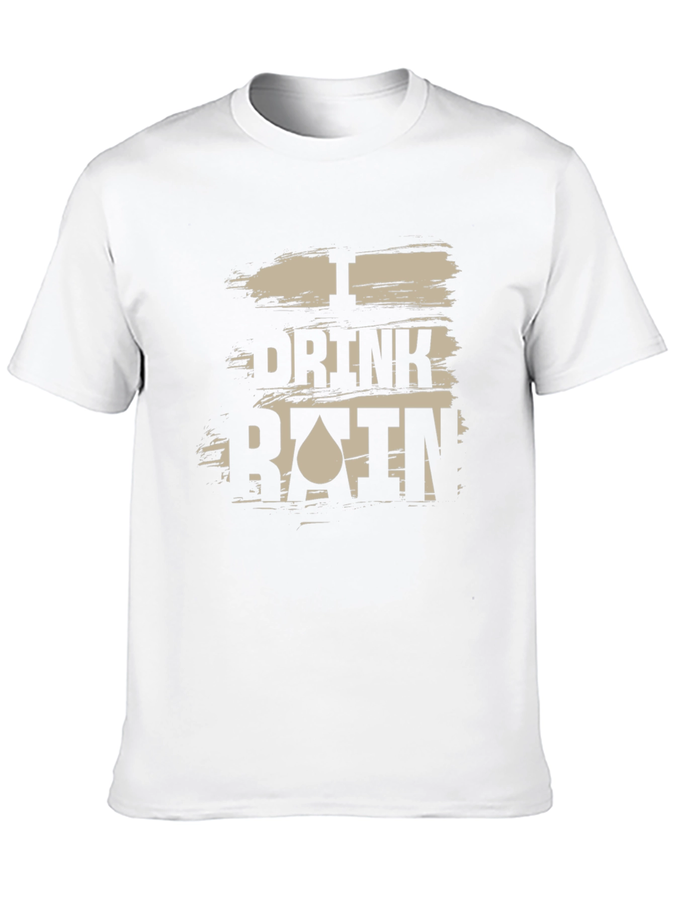 Black I Drink Rain Men's Black Graphic T-Shirt view 10