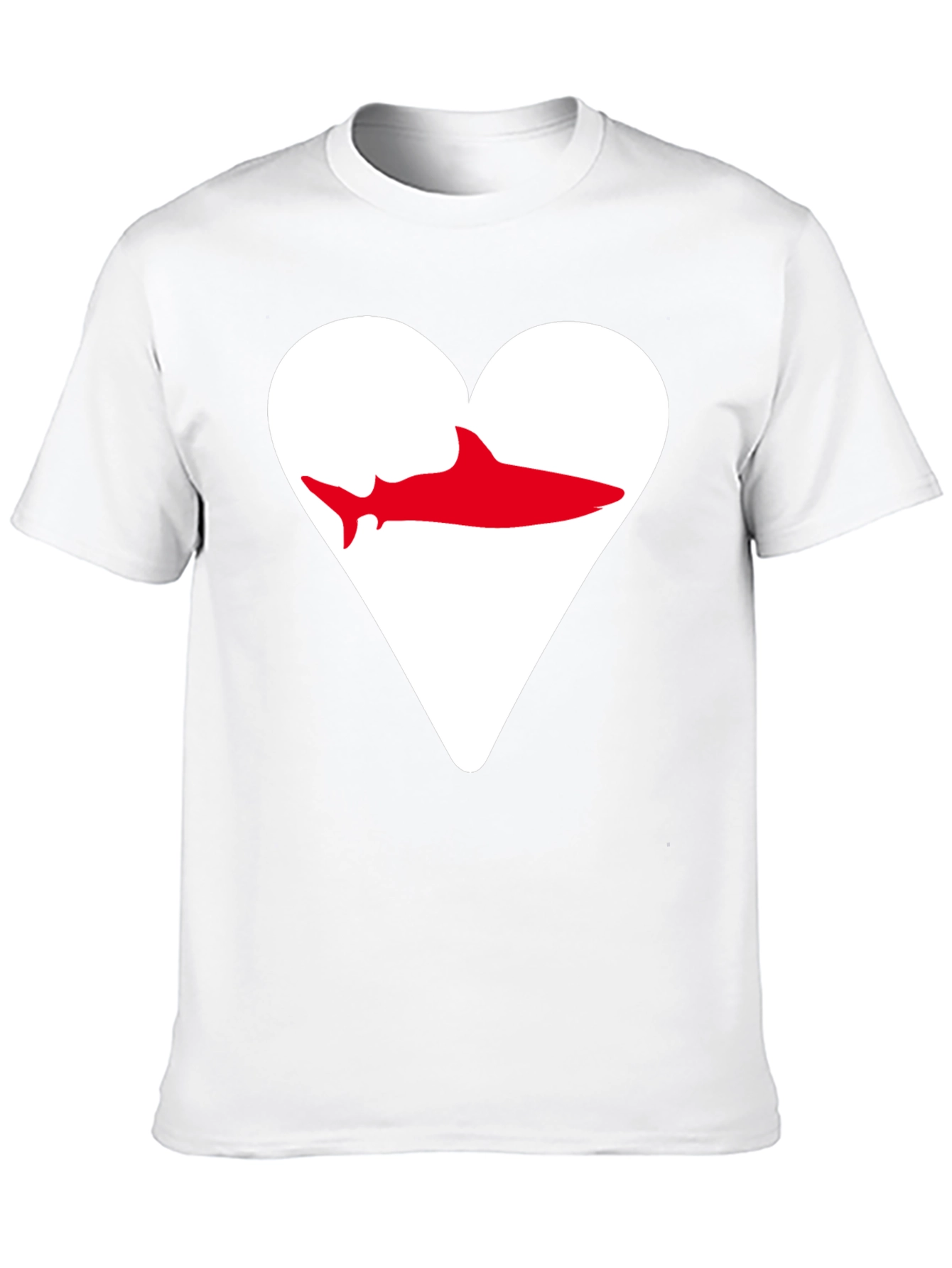 Black Shark Heart Graphic Tee - Black Cotton T-Shirt view 10