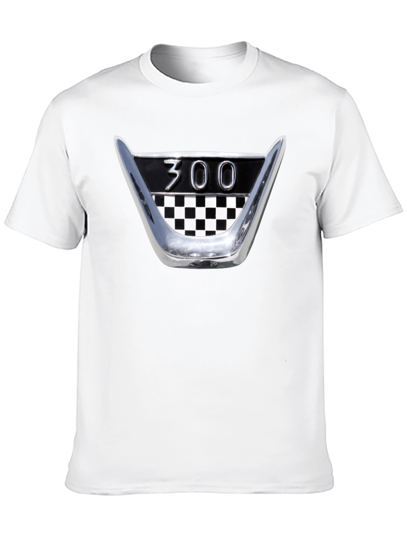 Black Retro 300 Checkerboard T-Shirt - Classic Car Fan Tee view 10