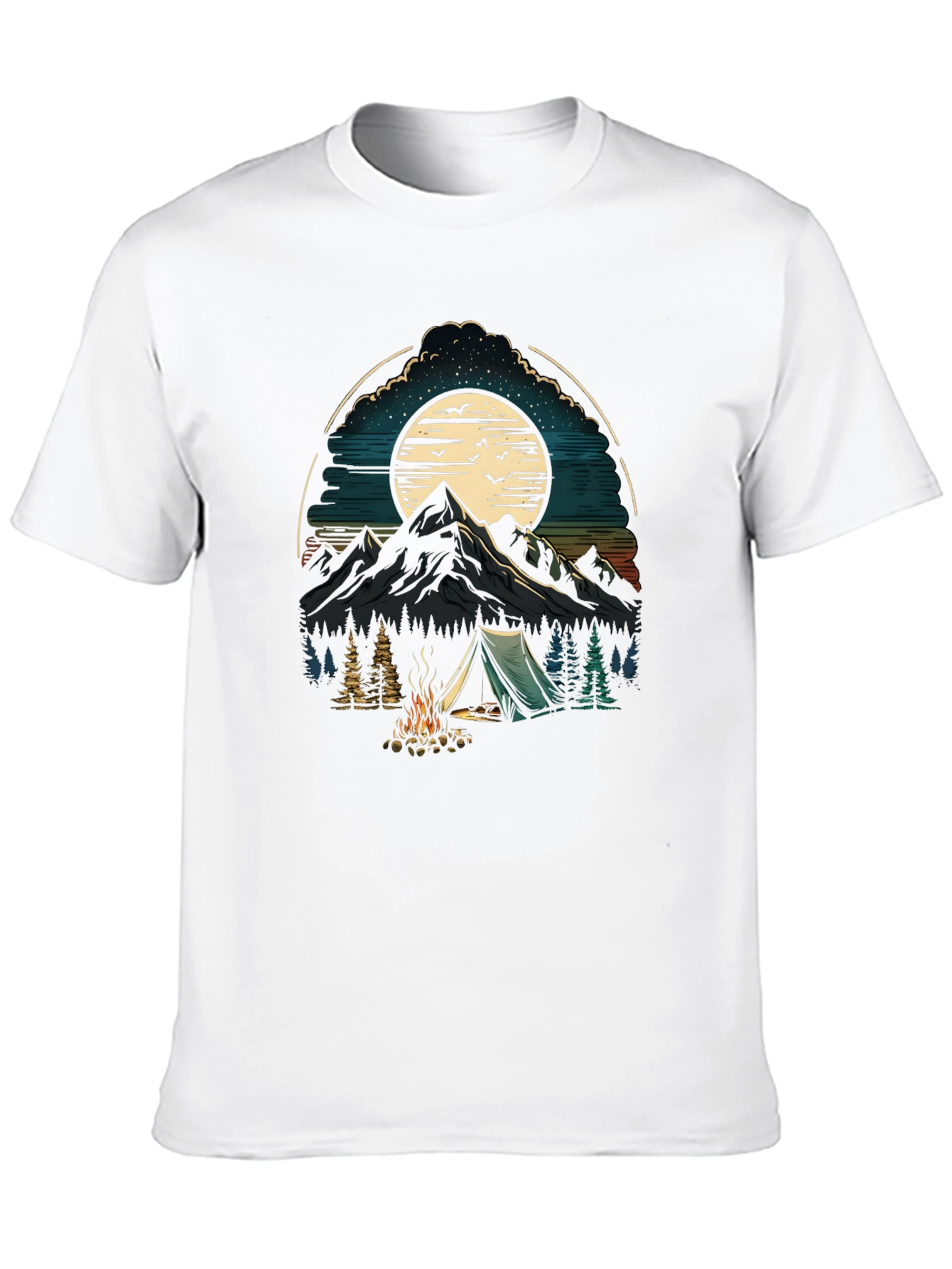 Black Camping Adventure Graphic T-Shirt view 10