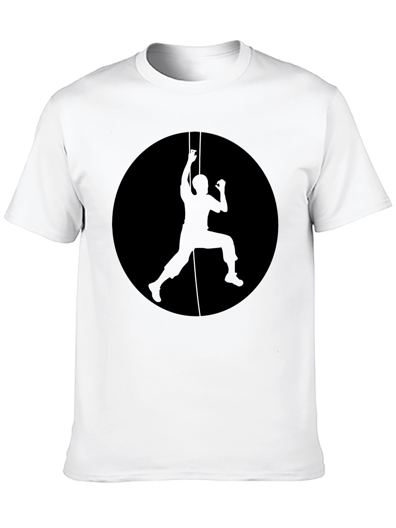 Black Climbing Silhouette Graphic Black T-Shirt view 10