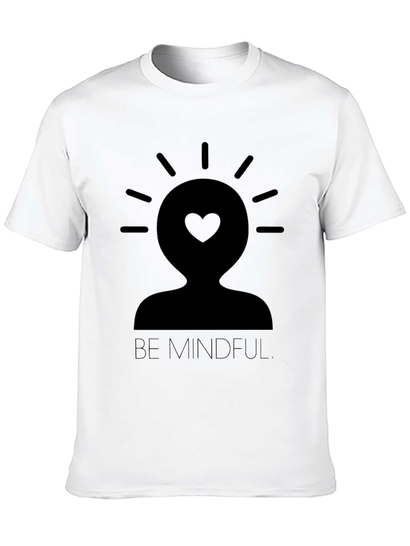 Black Mindful Heart Graphic Tee - Black view 10