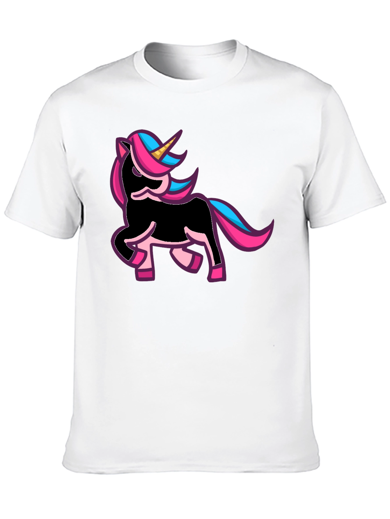 Black Unicorn Graphic Print Black T-Shirt view 10