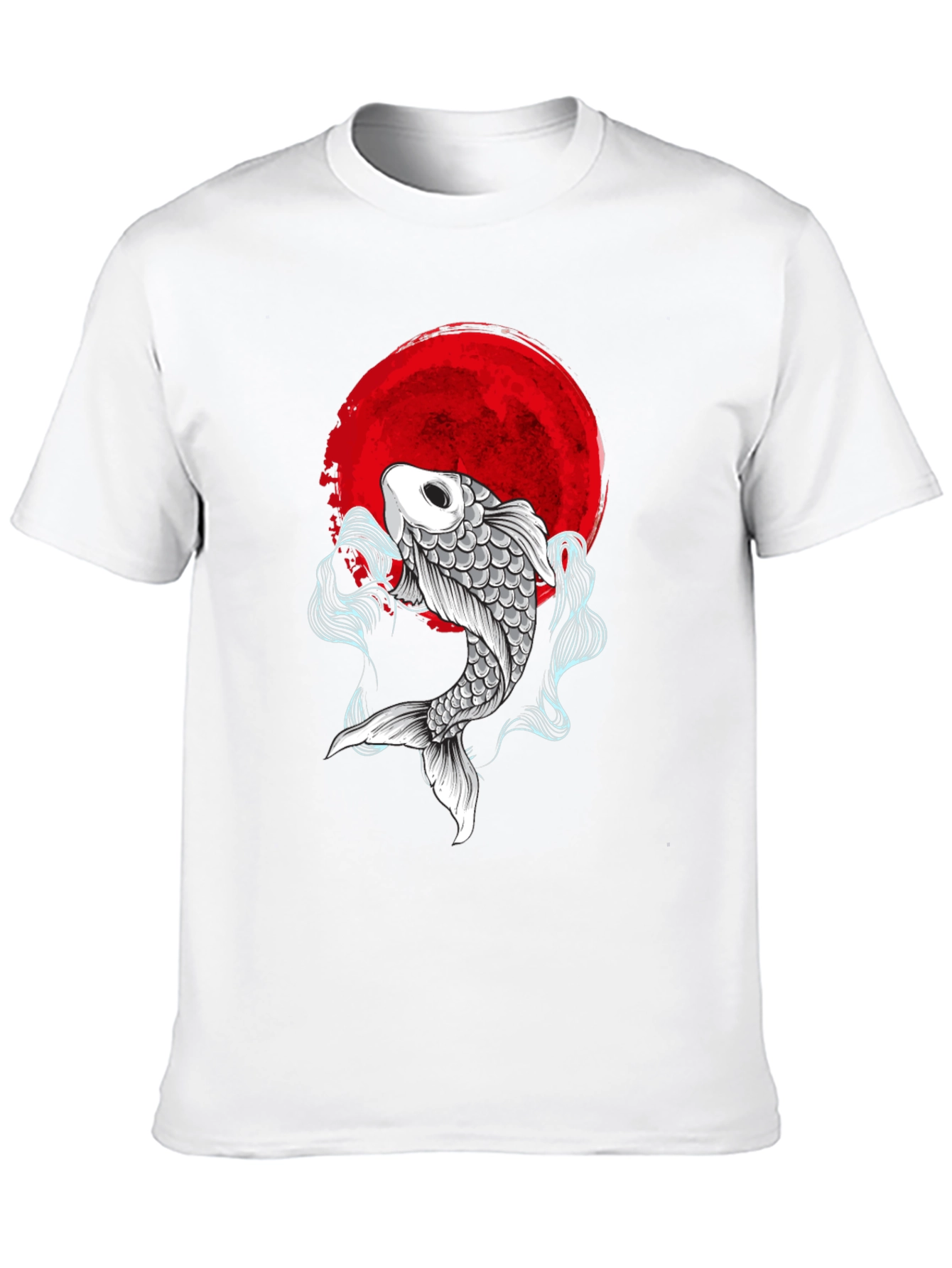 Black Koi Fish Red Moon Graphic Tee - Stylish & Unique view 10