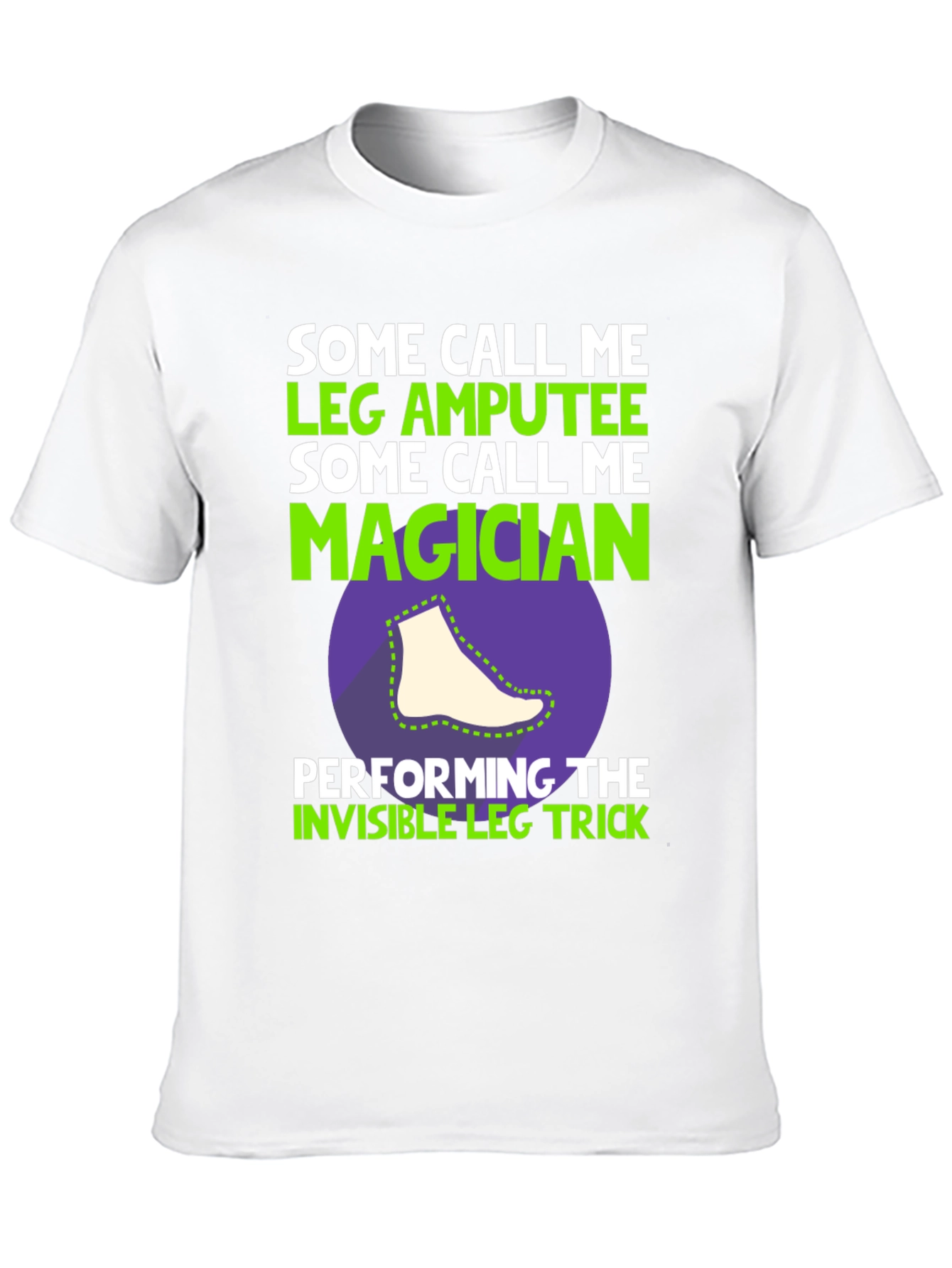 Black Leg Amputee Magician Funny Humor T-Shirt view 10