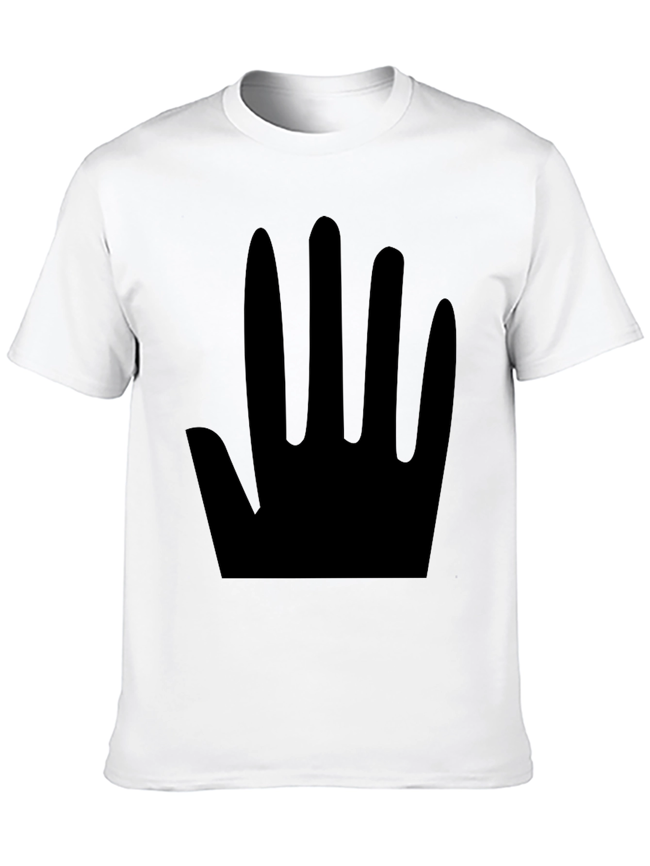 Minimalist Black Hand Print T-Shirt - 10