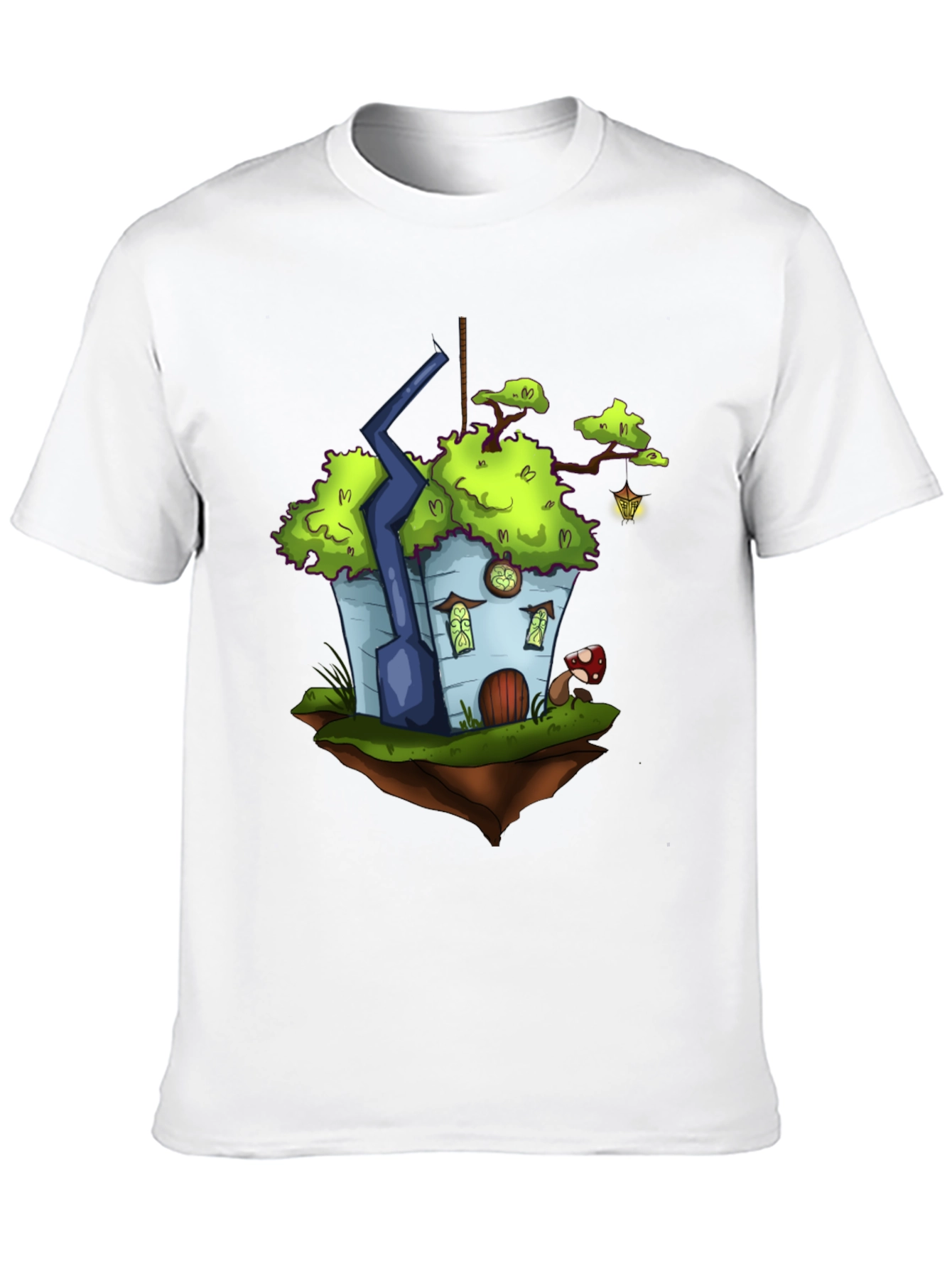 Black Whimsical Floating House T-Shirt view 10