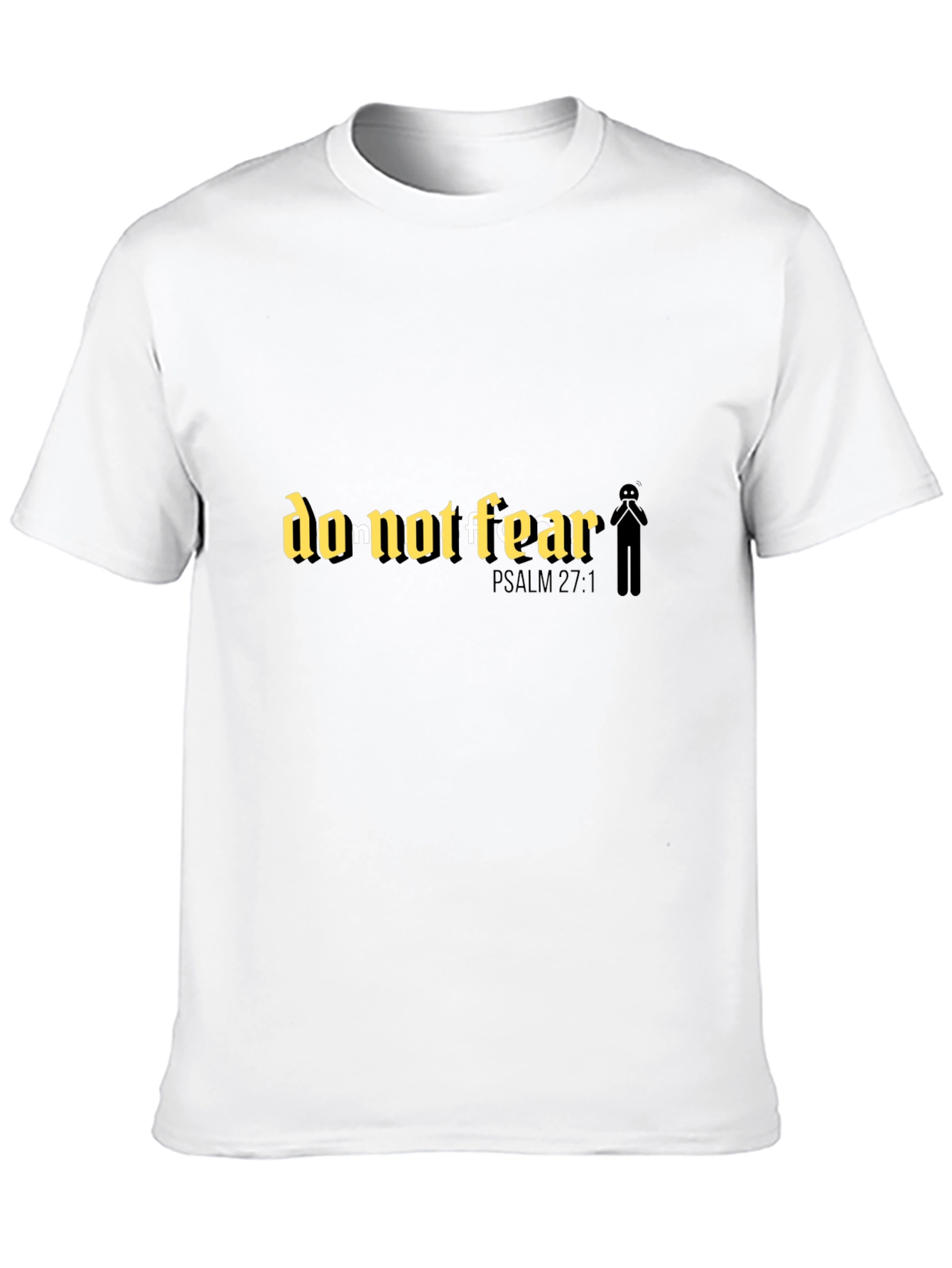 Black Do Not Fear T-Shirt: Religious Psalm 27:1 Faith Tee view 10