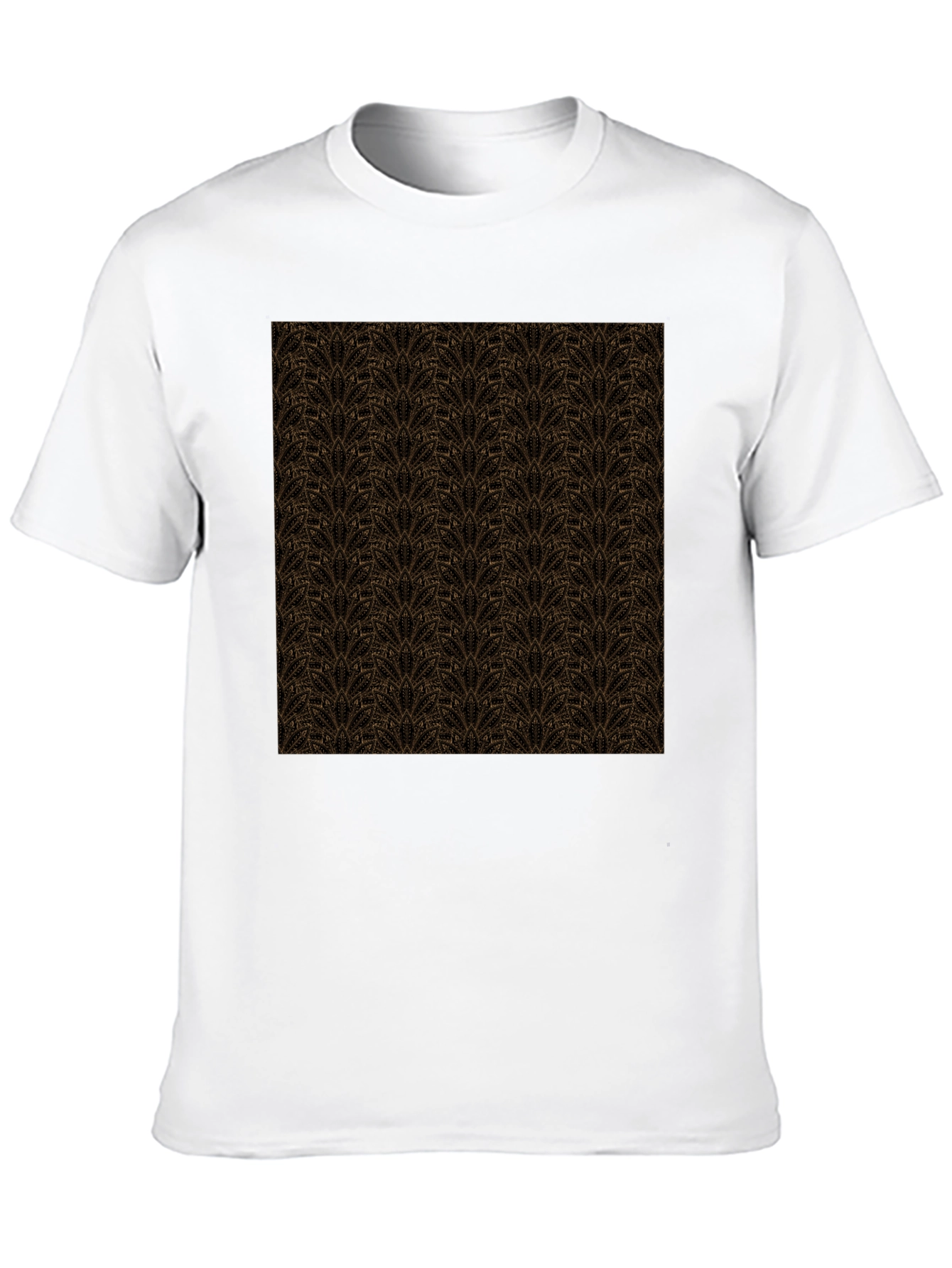 Black Patterned Crew Neck T-Shirt - Stylish Casual Wear view 10
