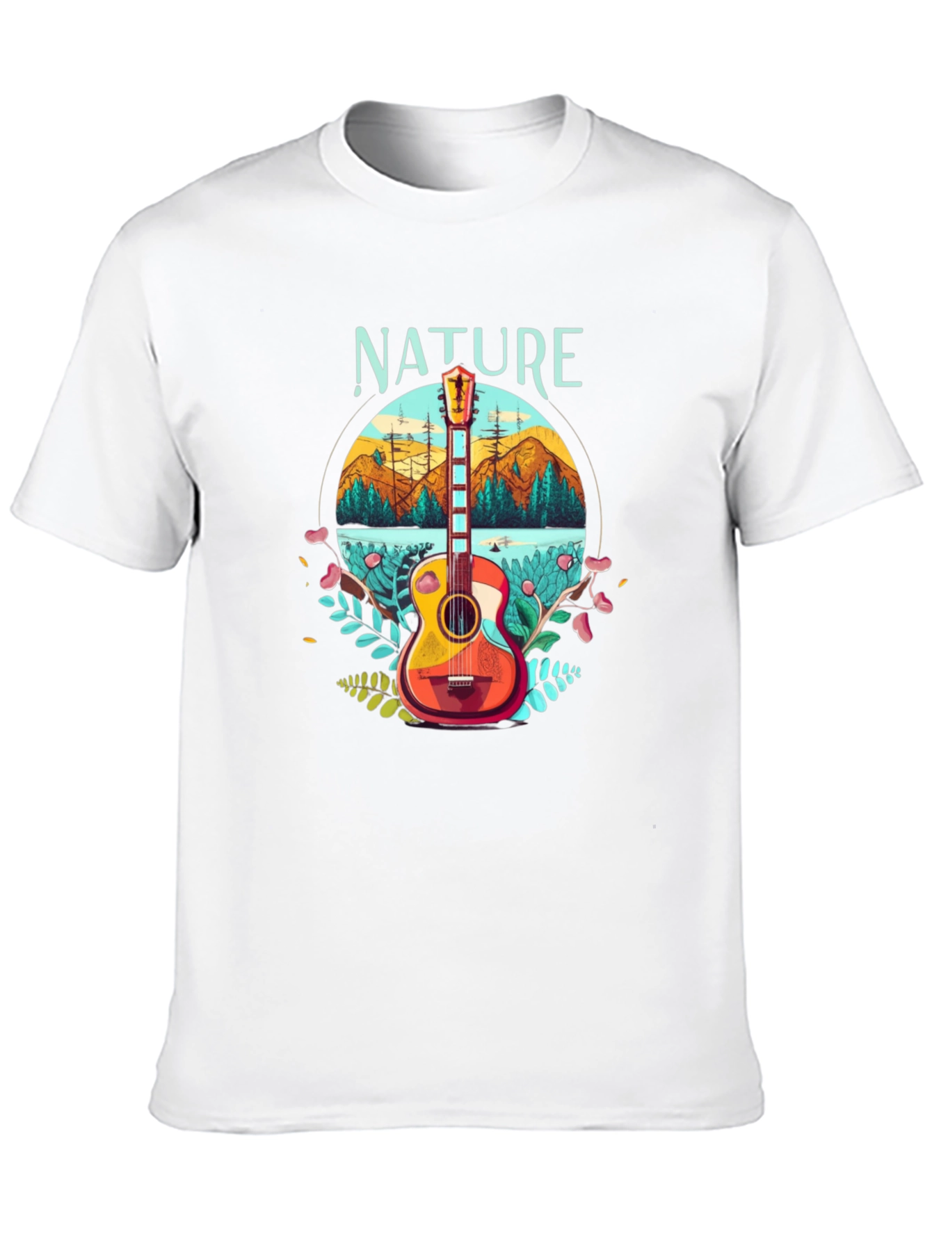 Black Nature Guitar T-Shirt - Outdoors Adventure Tee view 10