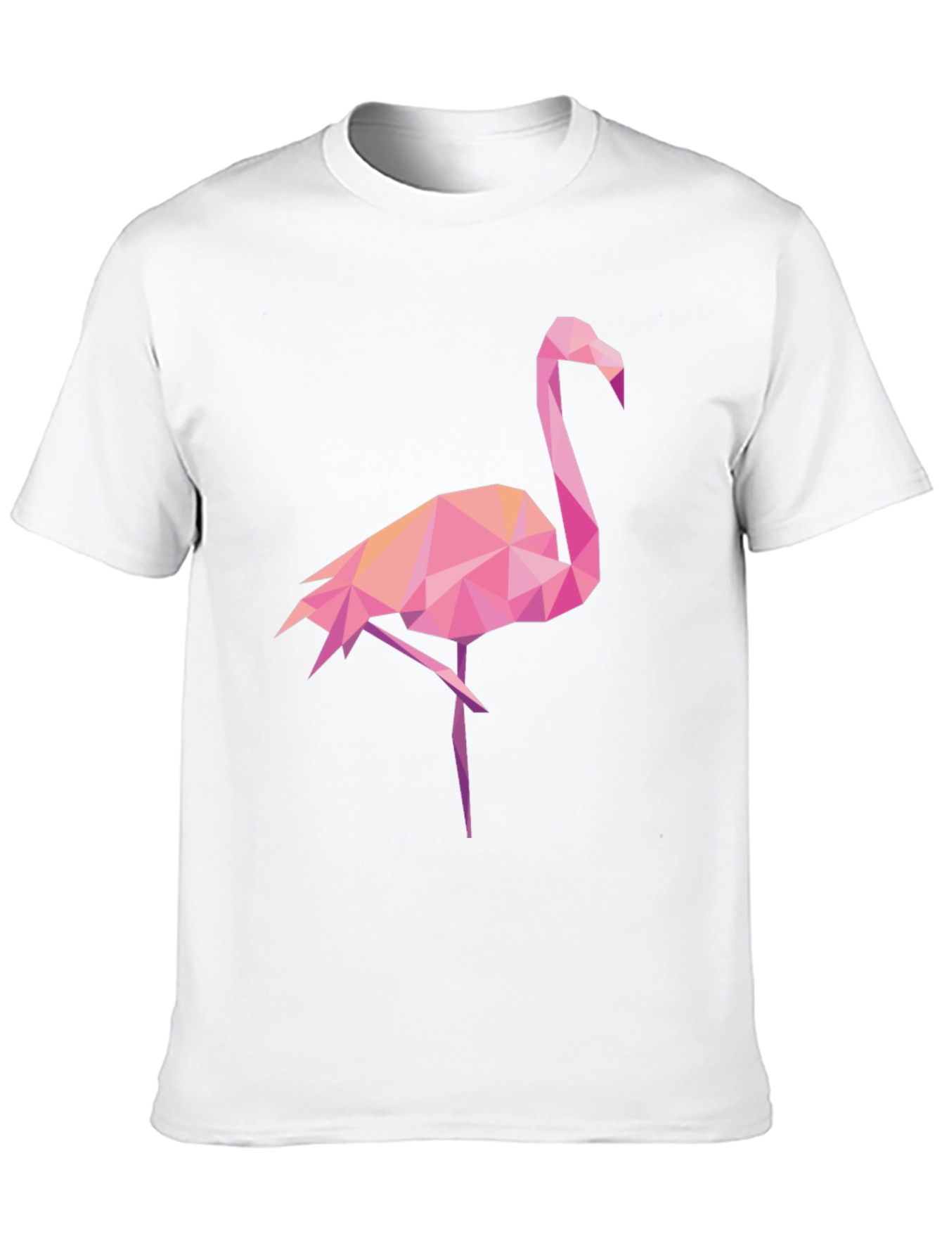 Black Geometric Flamingo Graphic Tee - Black Casual Shirt view 10