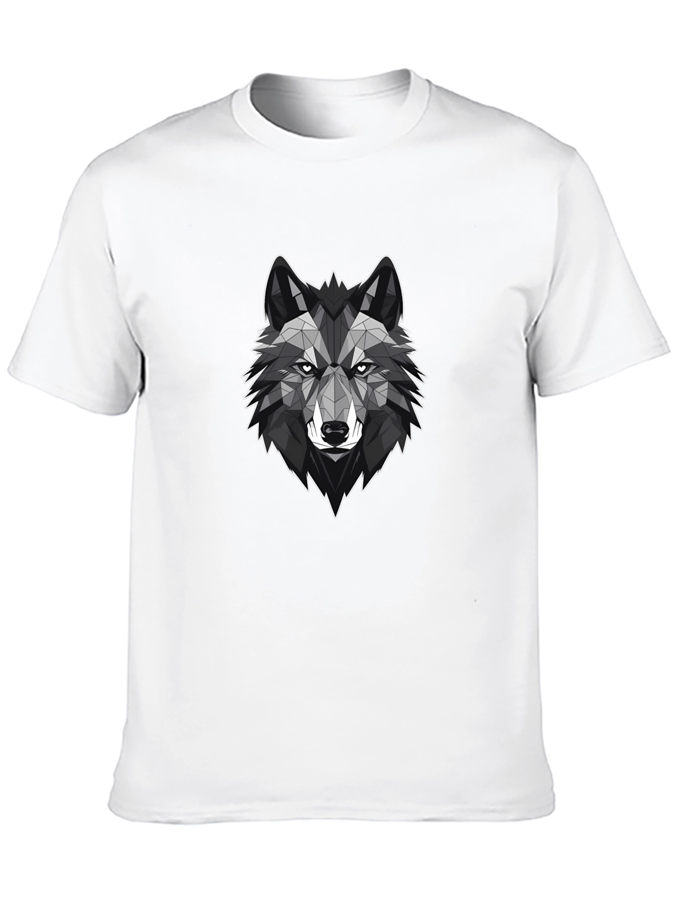 Black Geometric Wolf Graphic Tee - Stylish Black T-Shirt view 10