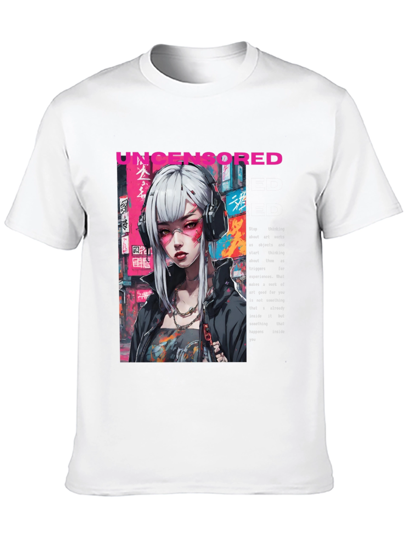 Black Uncensored Anime Girl Graphic T-Shirt view 10
