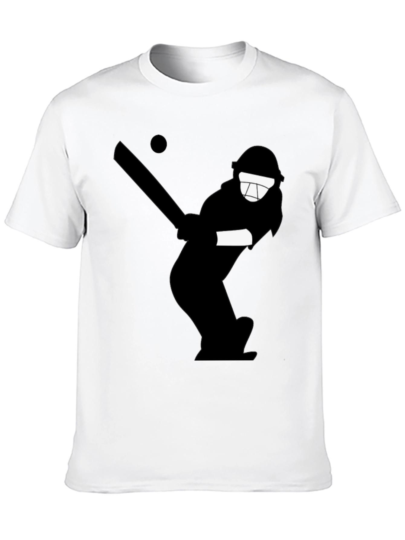 Black Cricket Player Graphic Tee - Black Cotton T-Shirt view 10