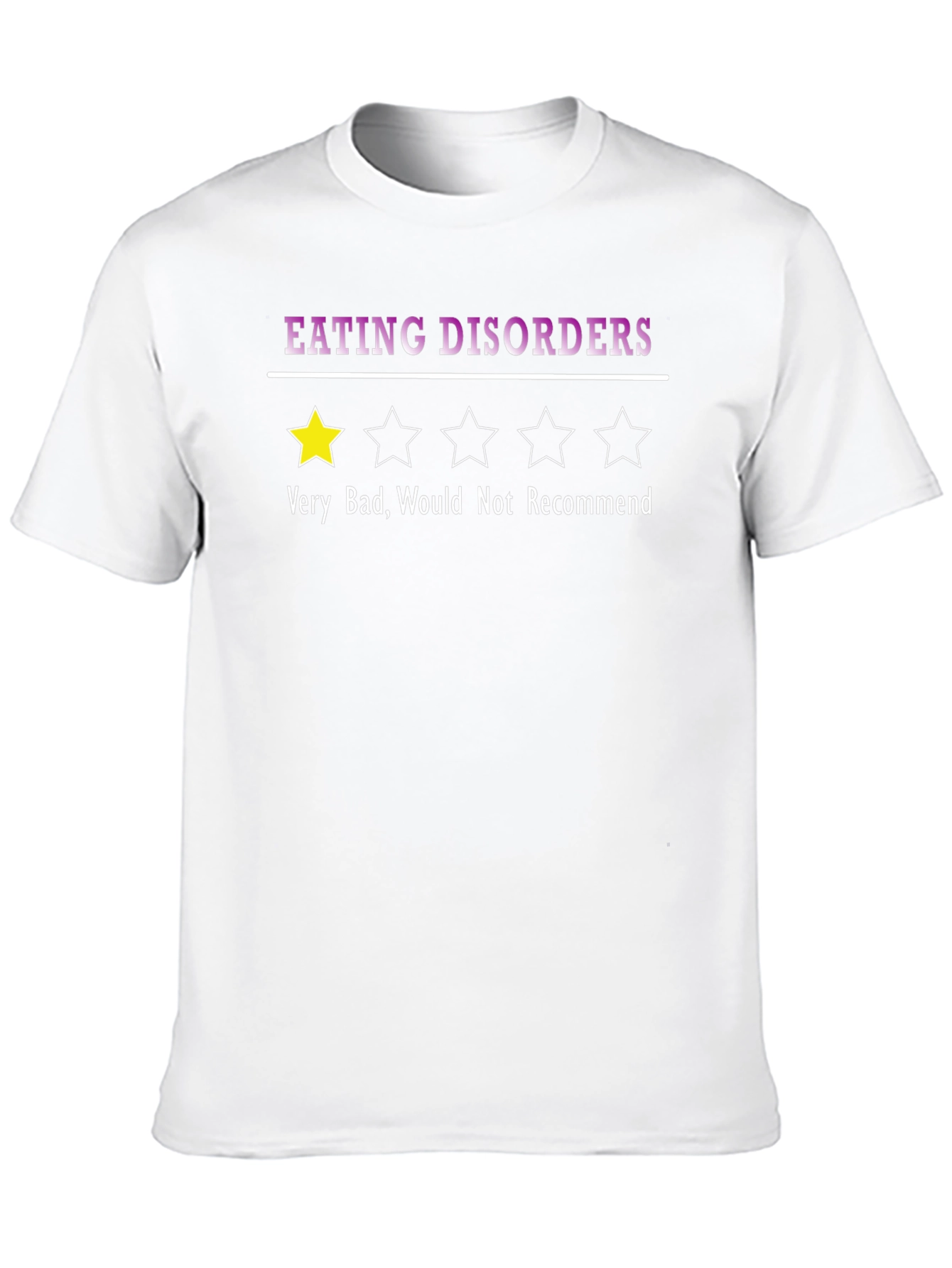 Black Eating Disorders One-Star Graphic T-Shirt view 10