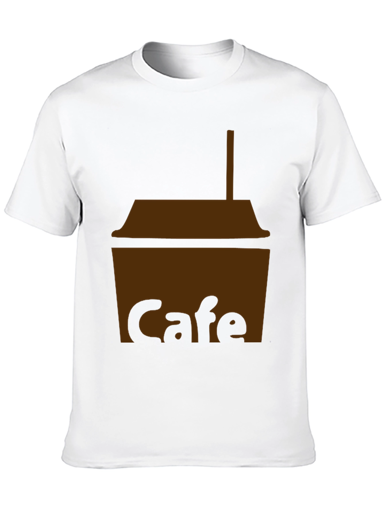 Cafe T-Shirt - Black Cotton Blend Graphic Tee - 10