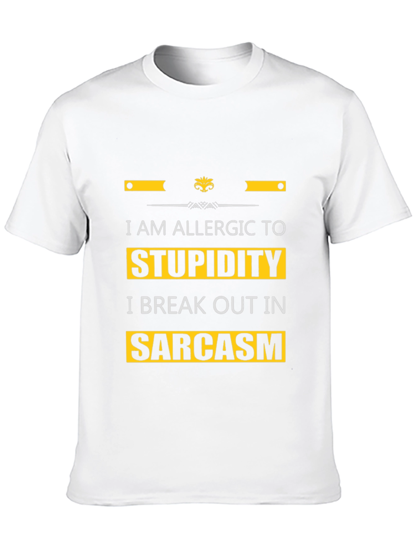 Black Allergic to Stupidity Sarcasm T-Shirt view 10