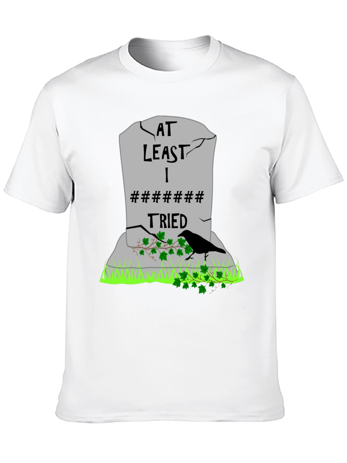 Black At Least I Tried T-Shirt - Humorous Tombstone Graphic Tee view 10
