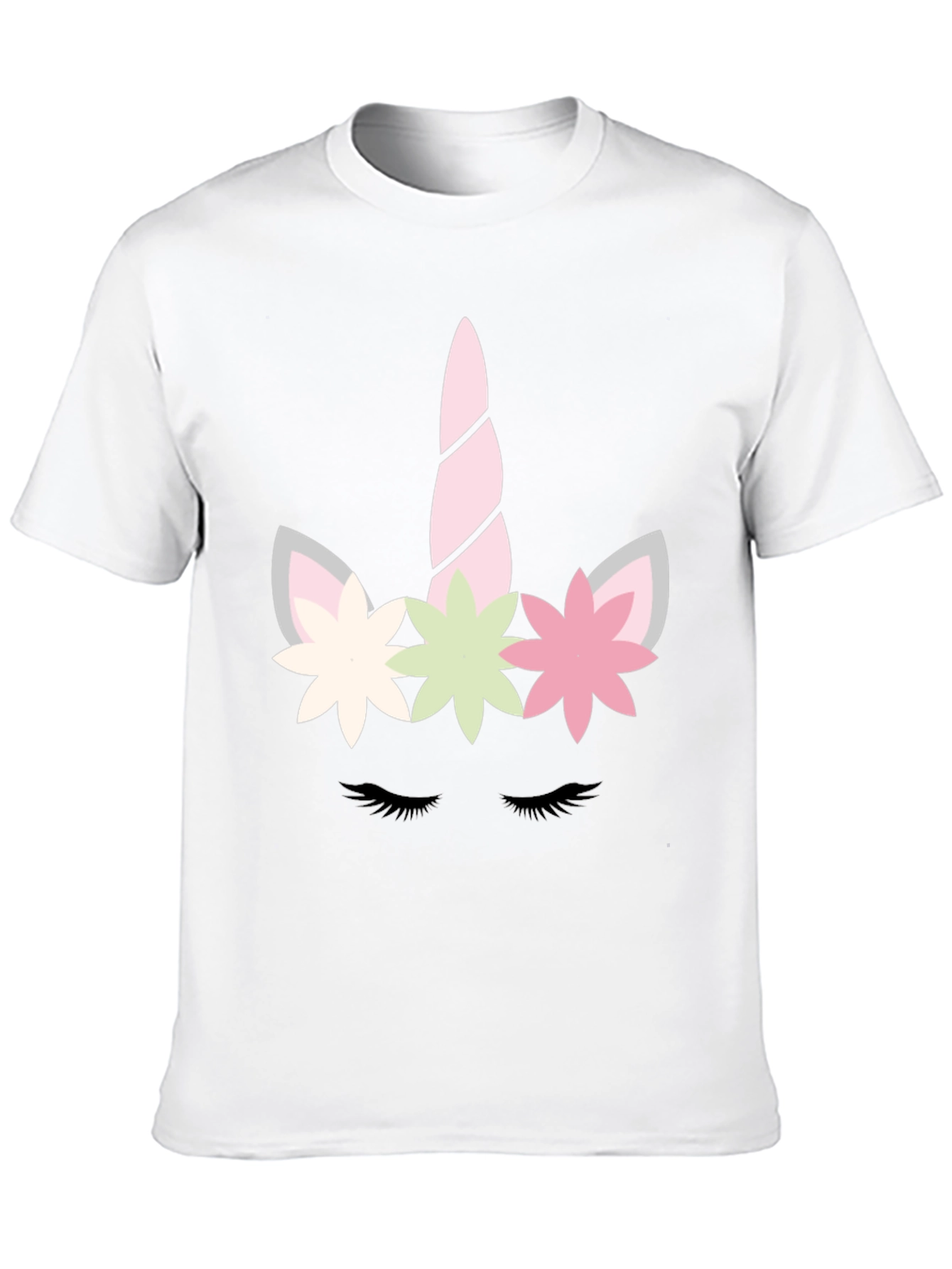 Black Unicorn Face Graphic Tee - Whimsical Black T-Shirt view 10