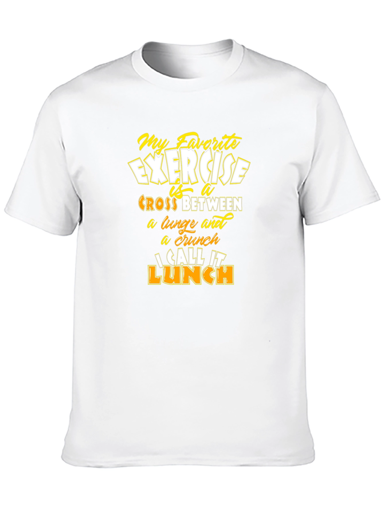 Black Funny Exercise Lunch T-Shirt - Men's Graphic Tee view 10