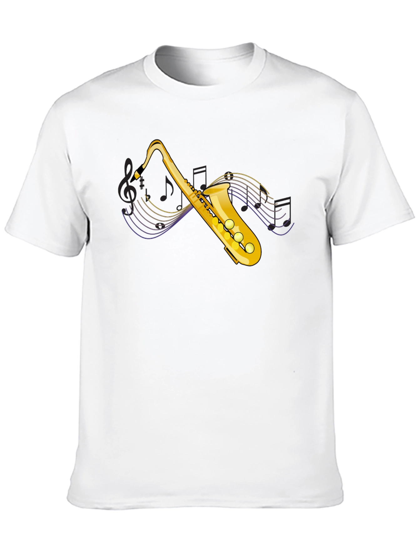 Black Saxophone Graphic Tee - Music Lover's Black T-Shirt view 10