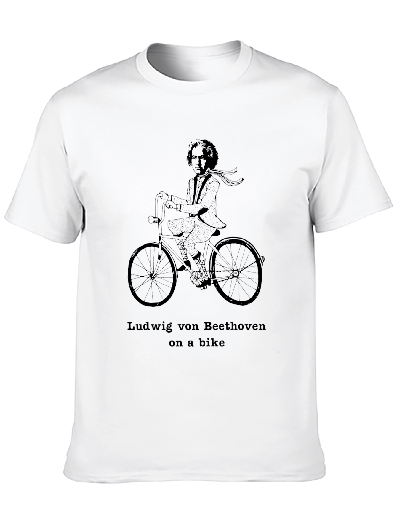 Black Ludwig von Beethoven on a Bike Graphic Tee view 10