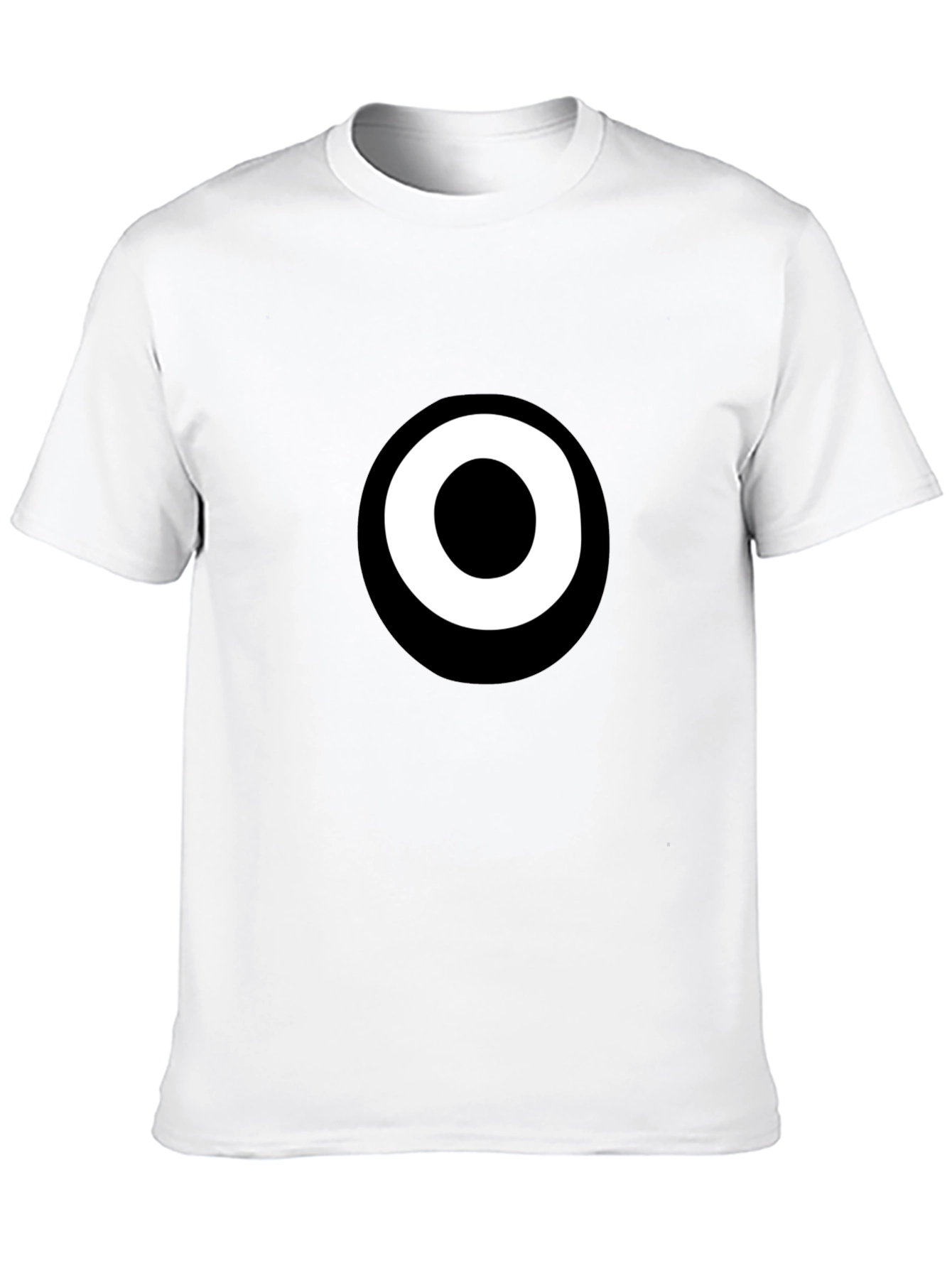Black Modern Minimalist Black T-Shirt with White Circle Design view 10