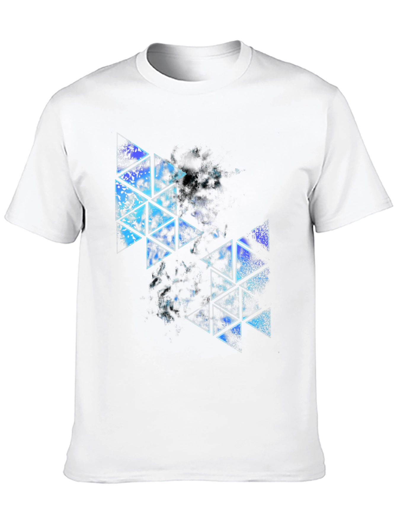 Black Geometric Triangle Print T-Shirt - Modern Style view 10
